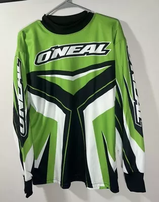 O'NEAL Racing Vintage Motocross Jersey Mens Small Black Green MX Riding 90s • $24.99