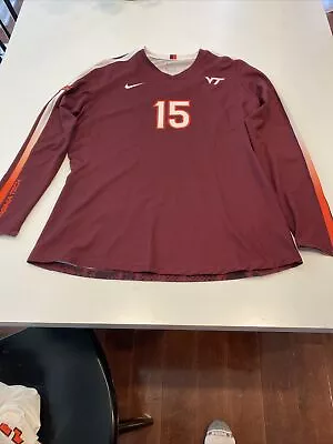 Game Worn Used Jersey Virginia Tech VT Hokies Volleyball Nike XL #15 • $50