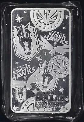 1998 25th Anniv. Dollar Loan Center NV Vegas Knight Hawks 10 Oz .999 Silver Bar • $379