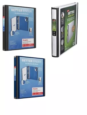 Staples Better 1-Inch D 3-Ring View Binder - Variety (18370) 807722 • $12.50