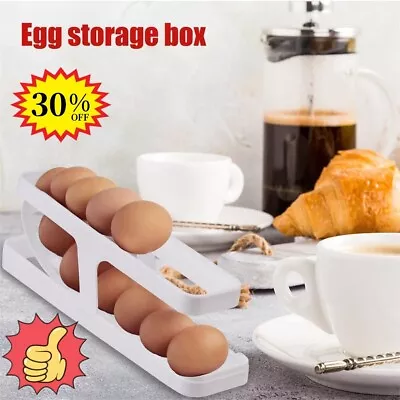 £6.12 • Buy 2-Tier Egg Holder For Refrigerator Automatically Rolling Egg Storage Containers