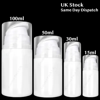 Airless Pump Bottle Wholesale Empty Lotion Cream Liquid Bottle Plastic Container • £3.95