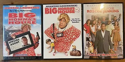 3 Movie Lot Martin Lawrence Big Momma’s House 1 & 2 Welcome Home Roscoe Jenkins • $1.49