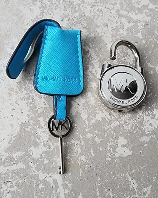 Michael Kors Replacement Silver Color Solid Working Lock & Key 2  Electric Blue • $29.95