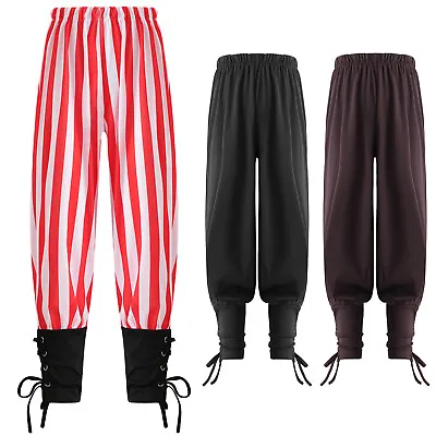 US Kids Medieval Ankle Banded Pirate Pants Gothic Renaissance Halloween Cosplay • $12.59