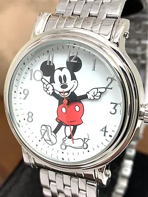 Disney Mickey Mouse Women's Watch White Dial Silver Steel 38mm Quartz WDS000682 • $29.67