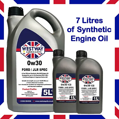 £40 • Buy 7L 0W30 C2 Fully Synthetic Engine Oil WSS-M2C950-A STJLR.03.5007 7 Litres