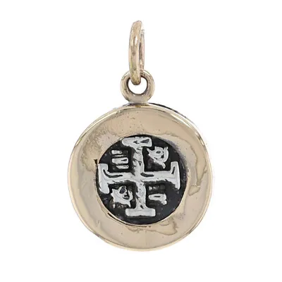 Yellow Gold Bolivia 8 Reales Coin Copy Pendant -14k & 925 Currency Replica Charm • $136