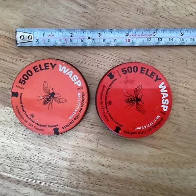 Two Old Airgun Pellet Tins Eley Wasp 1.77  One Orange The Other Red • £10