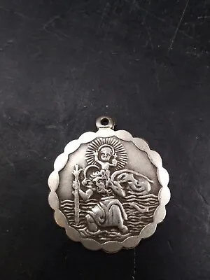 Vintage Georg Jensen Silver St Christopher Medal Pendant • $41.08
