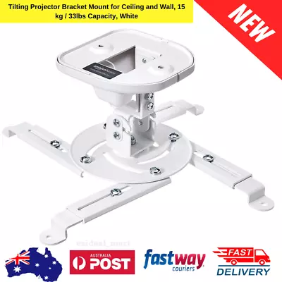 $42.99 • Buy Tilting Projector Bracket Mount For Ceiling And Wall, 15 Kg / 33Lbs Capacity, Wh