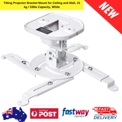 $42.99 • Buy Tilting Projector Bracket Mount For Ceiling And Wall, 15 Kg / 33Lbs Capacity, Wh