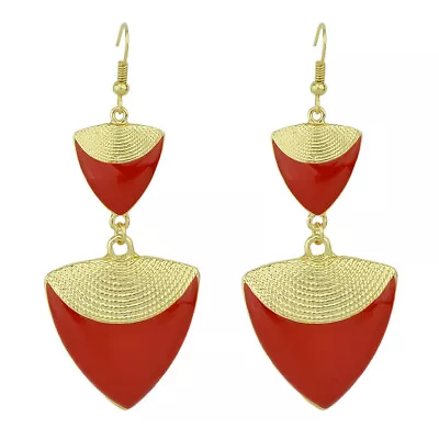 Indian Ethnic Traditional Jewellery Boho Chic Red Drop Dangle Earrings For Women • $2.99