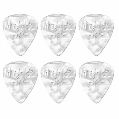 $5.43 • Buy 6 X Jim Dunlop Genuine Celluloid White Pearloid Thin Gauge Guitar Picks *NEW*