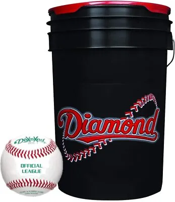 Diamond 6-Gallon Bucket With 30 Diamond DOL-1 BLEM Leather Practice Baseballs • $147.95