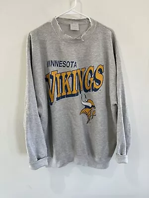 VINTAGE Minnesota Vikings Sweatshirt Mens XXL Gray Crewneck 90s NFL Tultex • $24