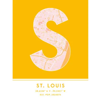 £8.99 • Buy St Louis Missouri United States City Map Typography Unframed Art Print 12x16 In
