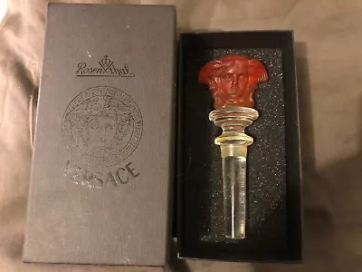 VERSACE Rosenthal  Medusa  Amber Crystal Wine Bottle Stopper~ Brand New In Box • $95