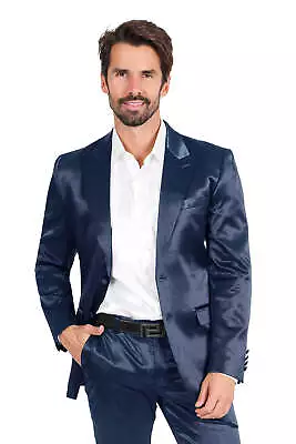 Barabas Men's Solid Color Satin Metallic Shine Luxury Blazer 2BL1010 • $216