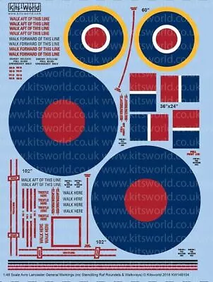 Kits-World KW148104 Avro Lancaster General Markings 1/48 • £11.15