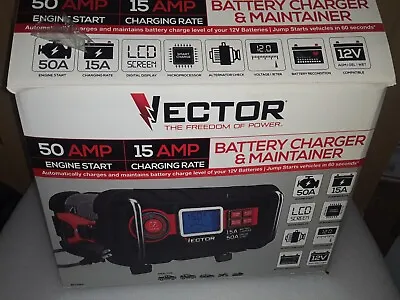 Vector 15 Amp Automatic 12V Battery Charger With 50 Amp Engine Start And Alterna • $65