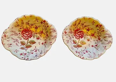 Vintage Johnson Bros Brothers Rose Chintz 6” Bowl Green Mark Set Of 2 • $19.99