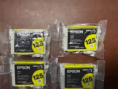 Epson T125 Yellow Ink Cartridge Genuine # 125 T125 ----LOT OF 4 CARTRIDGES • $13