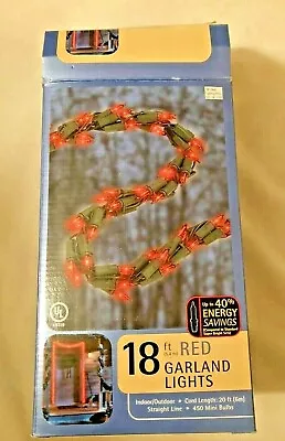 NEW Vintage Indoor / Outdoor  Mini 18 Ft RED Garland 450 Lights Target Brand • $14.50