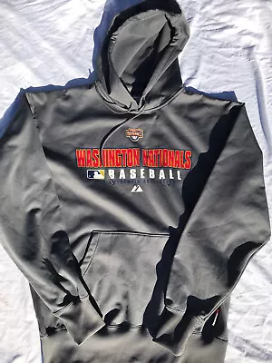 Majestic Authentic Washington Nationals Therma Base Hoodie MLB Men’s Medium NWOT • $54.99