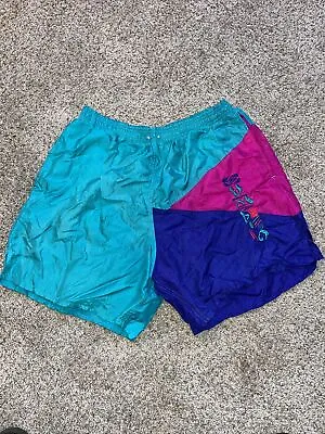 Vintage Umbro Sand Soccer Shorts Large Teal Pink Purple • $19.99