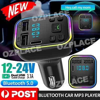 Wireless Bluetooth Car FM Transmitter Handsfree Kit MP3 Player Adapter Charger • $11.85