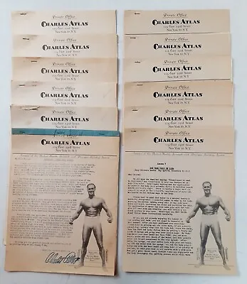 Original Charles Atlas 12 Lesson Bodybuilding Course Fitness Exercise & Letter • £96.50