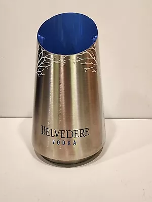 Belvedere Vodka Bottle Holder Ice Bucket Chiller Stainless Steele Silver Blue • $12.99