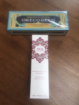 £25.50 • Buy REN Clean Skincare Moroccan Rose Otto Body Wash And 3 French Soaps, Greco Deco