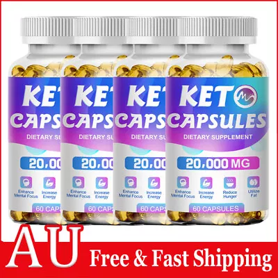 Keto BHB Capsules Weight Loss Diet Pills Fat Burner Detox Dietary Supplement • $37.98