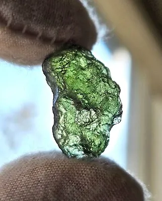 ORIGINAL Raw Moldavite Czech Republic Tektite From Meteorite Impact 11 Ct • $70