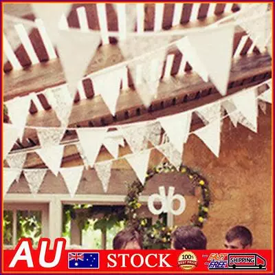 10 Flags Lace Vintage Party Wedding Pennant Bunting Banner Decor • $8.89