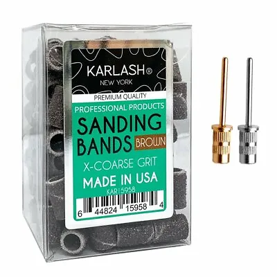 Karlash Professional Nail Sanding Bands Brown X Course Grit File + Free 2 Bits • $10.99