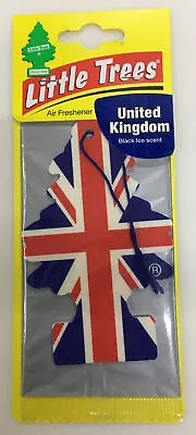 Little Magic Tree Hanging 2D Union Jack Black Ice Car Air Freshener Van Scent • £2.10