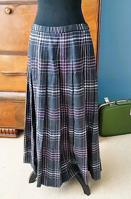 Pendleton Kilt Pleated Skirt Grey Lilac Pink Plaid Wool Preppy Academia Size 14 • $30