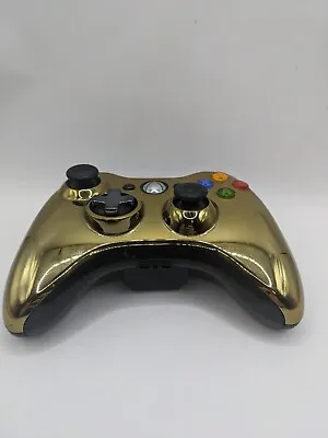 $30 • Buy Microsoft Xbox 360 Limited Edition Chrome Gold Wireless Controller OEM Tested