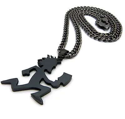 Mens Small Hiphop Black Hatchet Man Stainless Steel Pendant Cuban Chain Necklace • $24.99