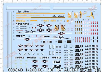 1/200 US Navy Marines KC-130F Blue Anglers Fighting Model Kit Water Slide Decal • $11.83