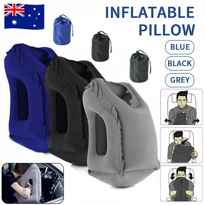 $25 • Buy Inflatable Air Cushion Travel Pillow For Airplane Office Nap Rest Chin Neck Head