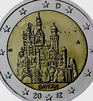 Germany 🇩🇪 Coin 2€ Euro 2012 Commemorative Bavaria Bayern UNC From Roll Let. D • £4.49