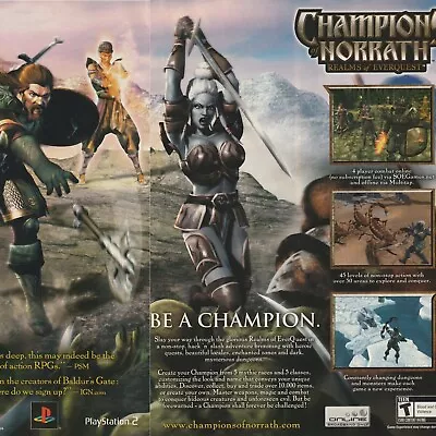 2004 Champions Of Norrath: Real Vintage 2-Pg. Print Ad/Poster 40x26cm PS2 GPM186 • £21.62