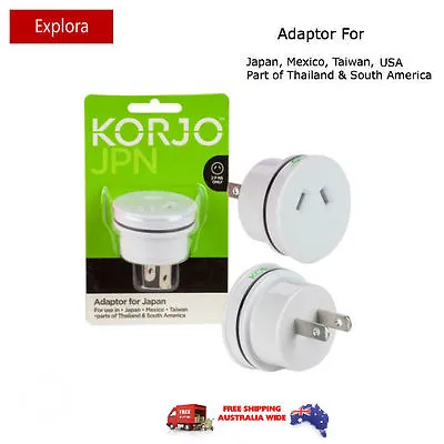 $17.50 • Buy Korjo Travel Adaptor From Australia/NZ To Japan, USA, Canada, Mexico