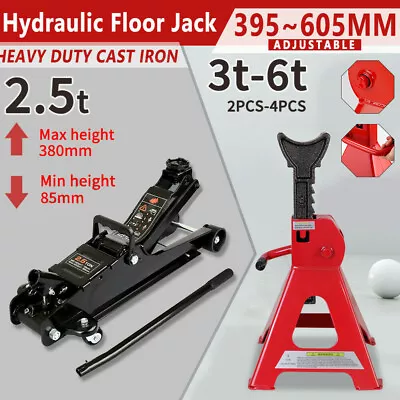 Hydraulic Jack Stand Trolley Car Adjustable Truck Ratchet Lift Hoist Heavy Duty • $89.96