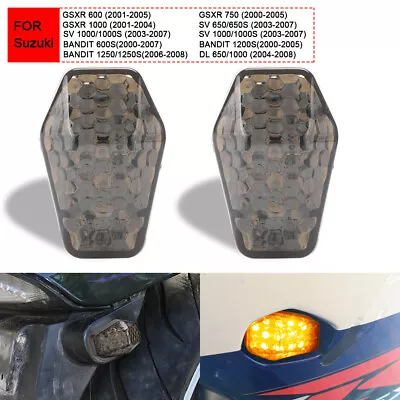 2X Smoked Motorcycle Flush Mount LED Turn Signals Light Blinker Lamp For Suzuki • $8.98