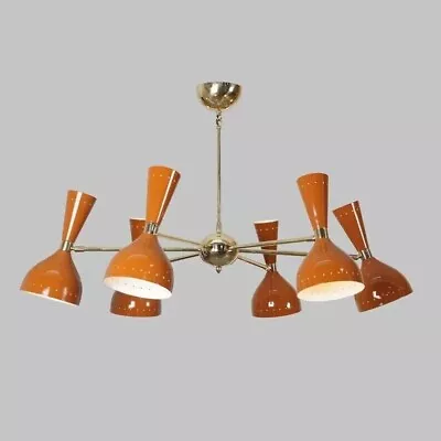 Brass Chandelier Mid Century Modern Brass 12 Lights Sputnik Chandelier Light • $340